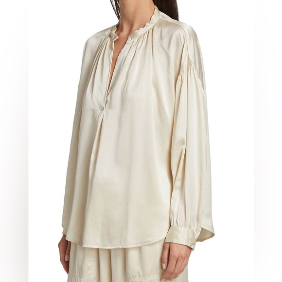 XIRENA CREAM MAYSON 100% SILK BLOUSE -Stardust - Picture 10 of 16